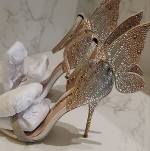 Sophia Webster Chiara Champagne glitter sandal sz38